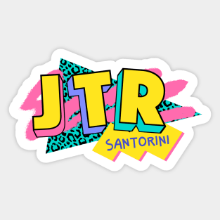 Santorini, Greece Retro 90s Logo Sticker